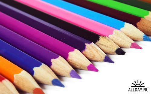 Pencils - colored, waxy, simple and mechanical | Карандаши - цветные, восковые, простые и механические