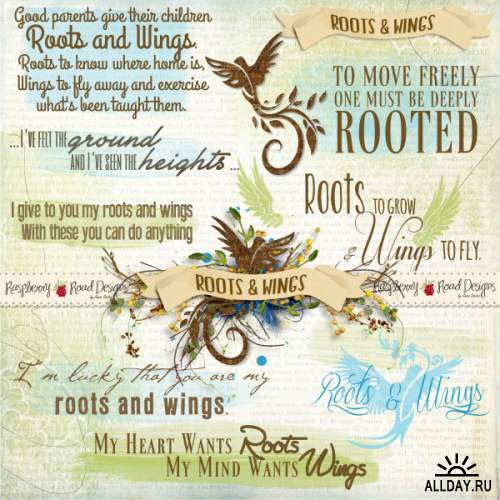 Скрап-набор  Roots & Wings
