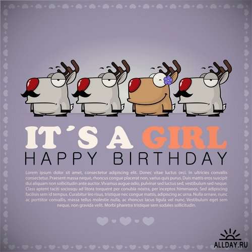 Смешные счастливые поздравительные открытки | Funny happy birthday cards design in vector from stock - 25 Eps