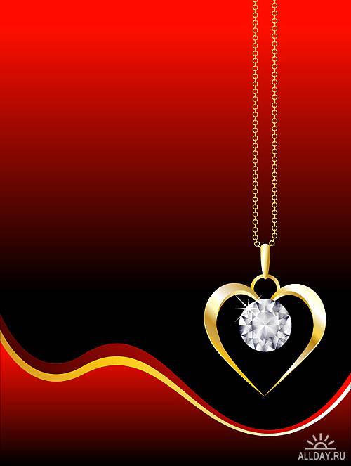 Stock Vectors - Diamond Heart | Бриллиантовые сердца