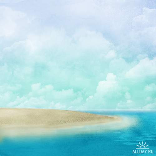 Painted sea - Background for kids  | Нарисованное море - фоны для детей
