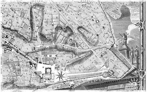 Карта Рима 1784 года. Джованни Баттиста Нолли (Giovanni Battista Nolli)