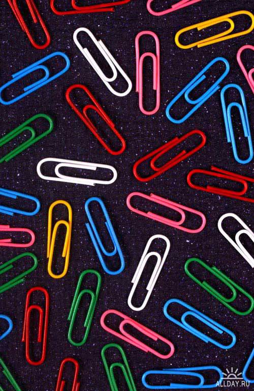 Stock Photo: Color paper clips | Разноцветные скрепки для бумаги