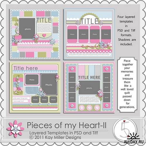 Scrap kit  Pieces of my Heart templates