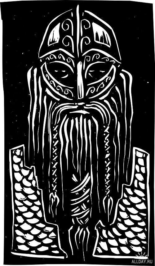 Боги викингов, Один, Тор - Векторный клипарт