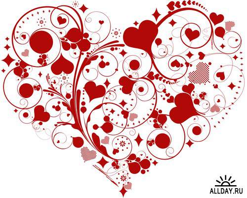 Hearts - graphic elements | Cердце и сердечки - графические элементы - Набор элементов дизайна для коллажей