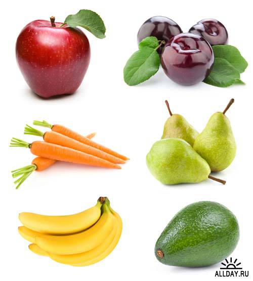 Set of  fresh fruit