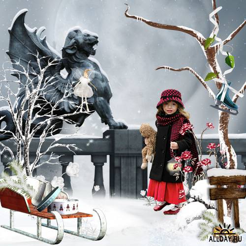 Скрап набор для Фотошопа - Ice Winter/Ice Christmas