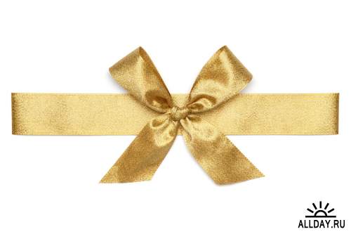 Gold Ribbons Isolated