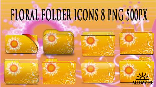 Floral Folder Icon 006 + 007