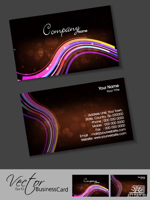 Template of business cards