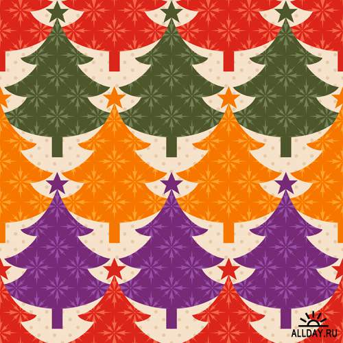 Новогодние паттерны - Векторный клипарт | Christmas patterns - Stock Vectors