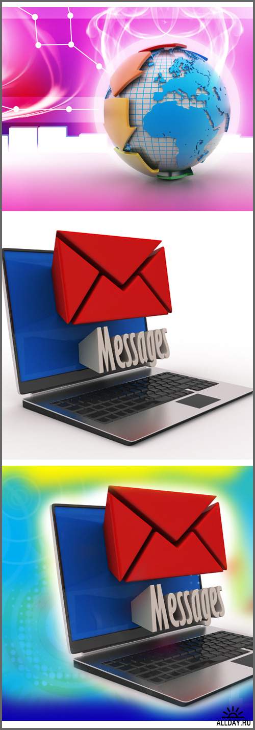 E-mail concept. Modern Laptop and envelope. Messages - Stock photo/  E-mail концепция. Современный ноутбук и конверт. сообщения - Растровый клипарт