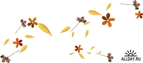 Осенние листья - набор элементов для графических работ