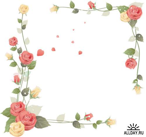 Floral Frame - cutouts 5 | Рамки - вырезы с цветами и листьями 5