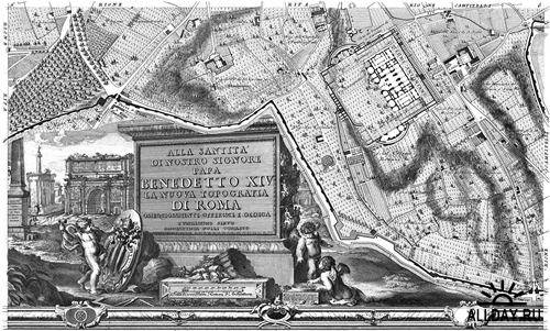 Карта Рима 1784 года. Джованни Баттиста Нолли (Giovanni Battista Nolli)