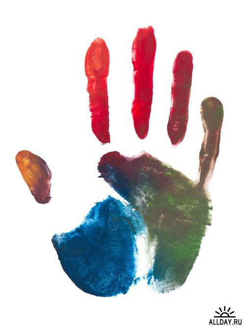 Разноцветные отпечатки рук | Colorful prints of hands