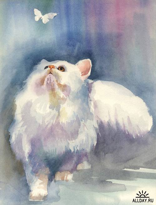 Watercolor cat