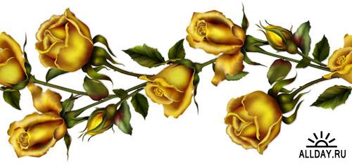 Скрап-набор - Желтые розы
