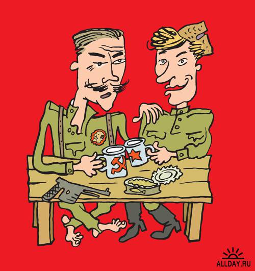 Армейские карикатуры в векторе | Army Cartoons  - Stock Vectors