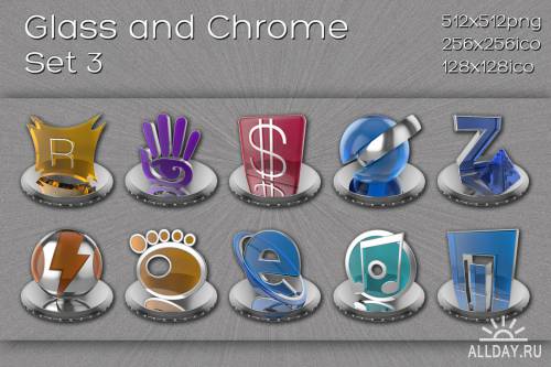 Иконки Стекло и металл / Glass and Chrome icons