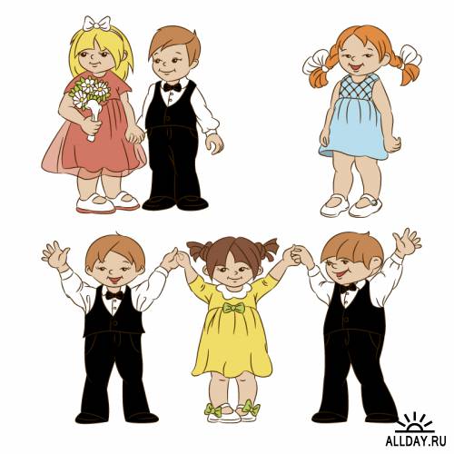 Cute cartoon children