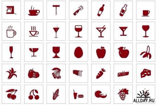 Simple Red Glossy Icons - 14 наборов