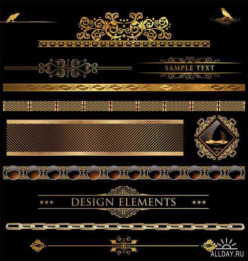 Золотые элементы для дизайна | Golden design elements
