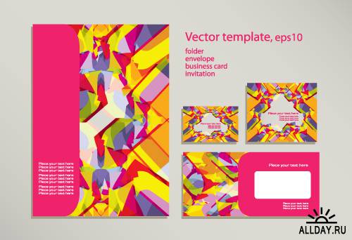 Template for folder and business card