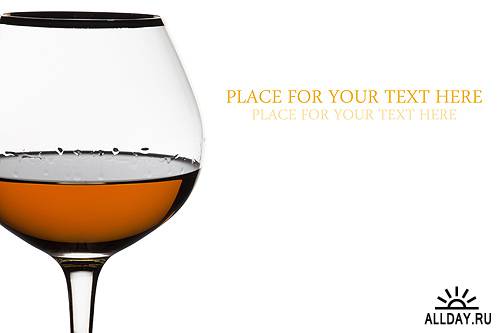 Коньяк - Сognac & brandy glass over white background