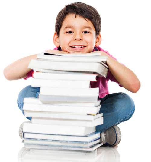 Школьники с учебниками - Растровый клипарт | Schoolchild with books - UHQ Stock Photo