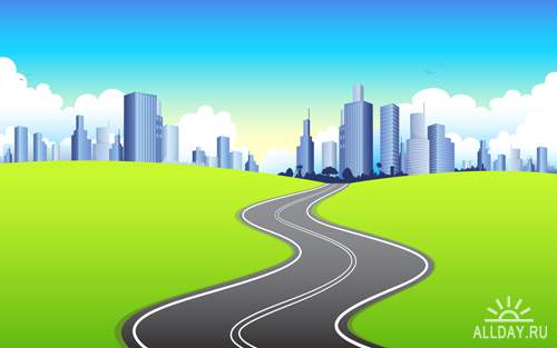Дороги - Векторный клипарт | Roads - Stock Vectors