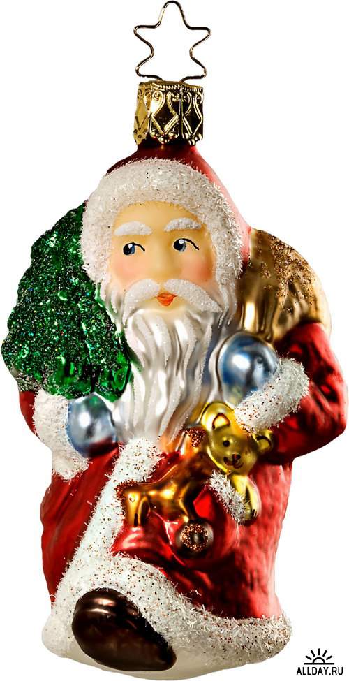 Елочные игрушки: Дед Мороз, Санта Клаус и Снеговик