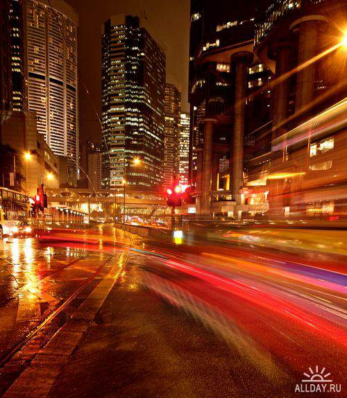 Night City Lights / Огни ночного города, трафика (высокое разрешение)
