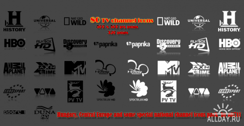 Иконки с логотипами американских телеканалов / TV Channel (US) icons pack
